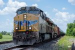 A unit tank car train rolls west on the Hluston Sub